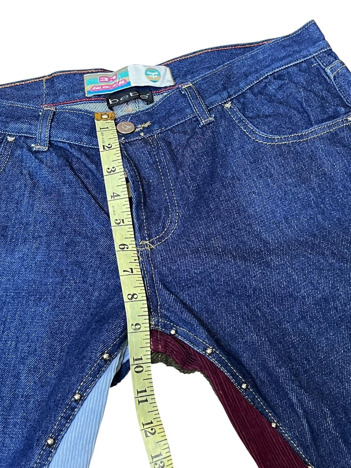 Japanese Brand sick🔥BEBE x KOSIUKO corduroy patchwork & bead flared jeans Size US 34 / EU 50 - 19 Thumbnail