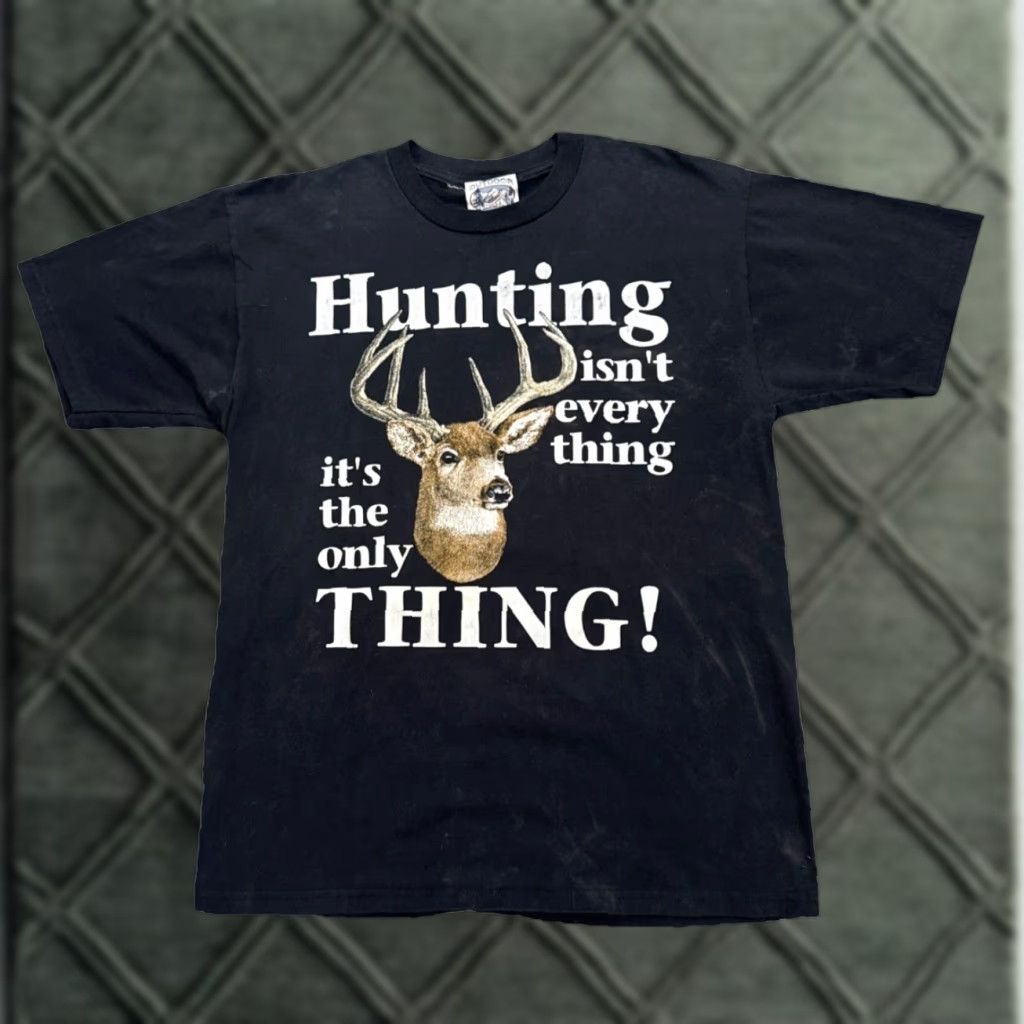 Vintage VINTAGE 90s Deer Hunting Isn’t Everything It’s The Only Thing T-Shirt L Men Black Earth Shirt Mens 90s Size US L / EU 52-54 / 3 - 1 Thumbnail