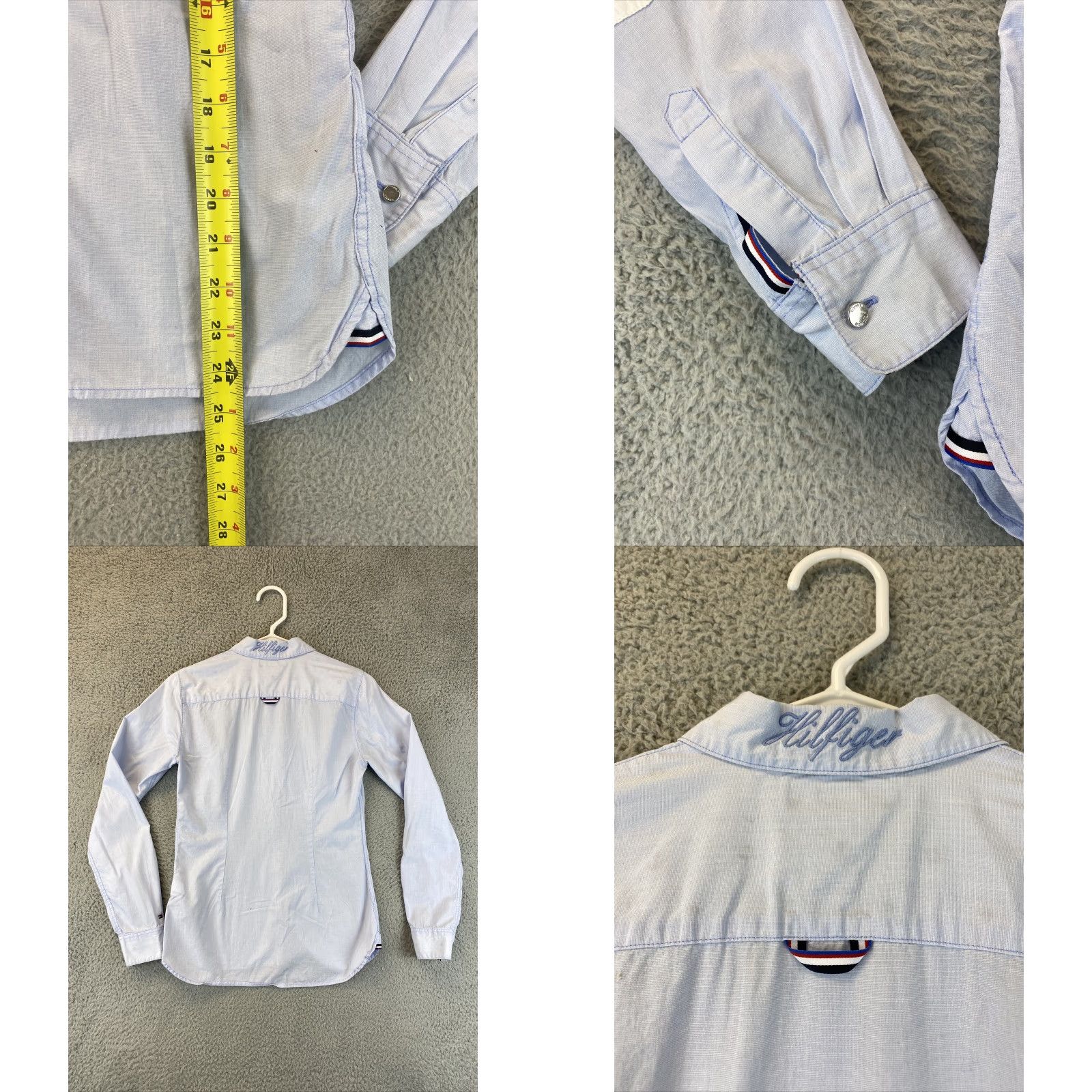 Tommy Hilfiger Tommy Hilfiger Women's Dress Shirt Long Sleeve Knitted Cotton Blue Size 2 Business Casual Size XS / US 0-2 / IT 36-38 - 8 Thumbnail
