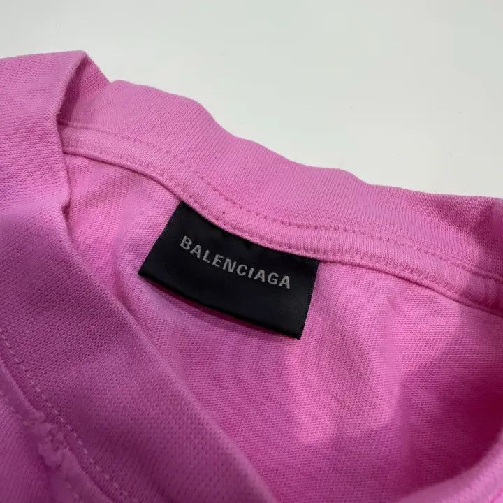 Balenciaga Balenciaga Hand Drawn Logo Pink T-Shirt 0079-2507 Size XS / US 0-2 / IT 36-38 - 6 Thumbnail