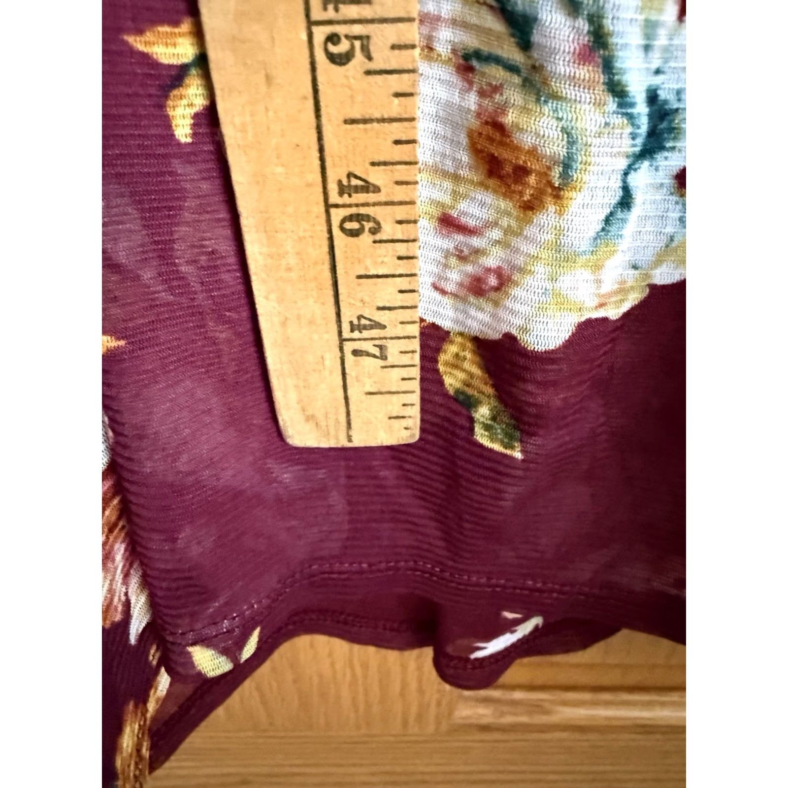 Vintage Maxi Dress Womens 2X Burgundy Floral Romantic Coquette Cottage Core Beige Size XXL / US 16-18 / IT 52-54 - 4 Thumbnail