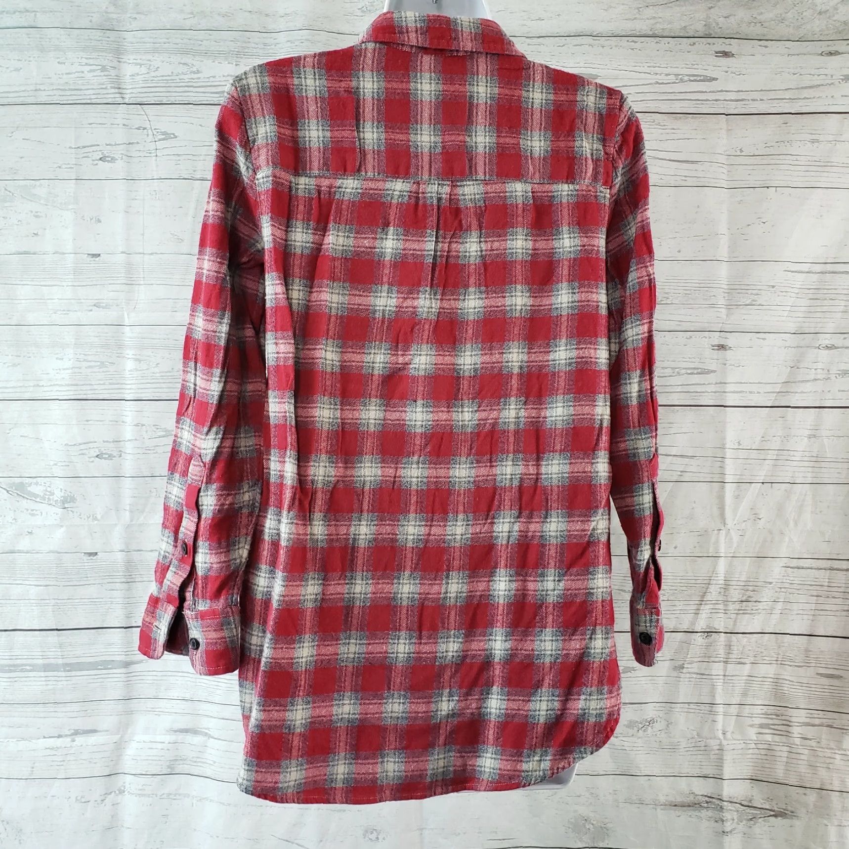 Madewell Madewell Womens Ex-Boyfriend Shirt Fairfax Plaid Sz Small Red Button Front Shirt Women Size S / US 4 / IT 40 - 4 Thumbnail