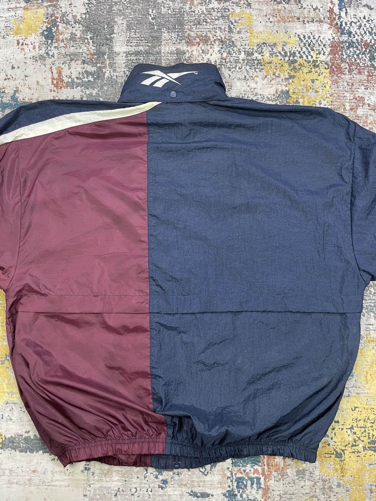 Reebok Vtg 90s Reebok Big Logo 1/2 Divided Nylon Jacket Size US L / EU 52-54 / 3 - 2 Thumbnail