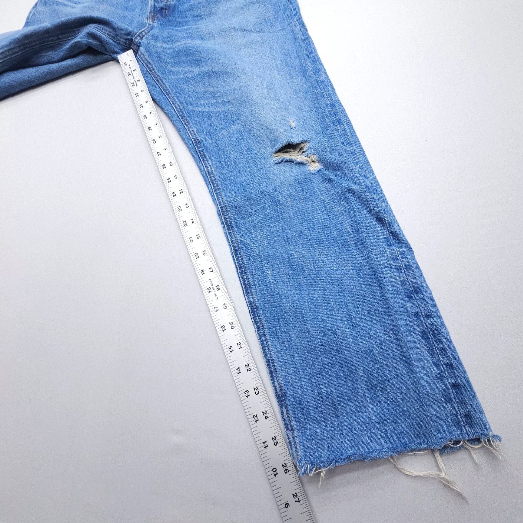 Denime Point Sur Selvedge Boyfriend Jeans in Arctic Blue Size 30 USA Made Organic Denim Size 30" / US 8 / IT 44 - 6 Thumbnail