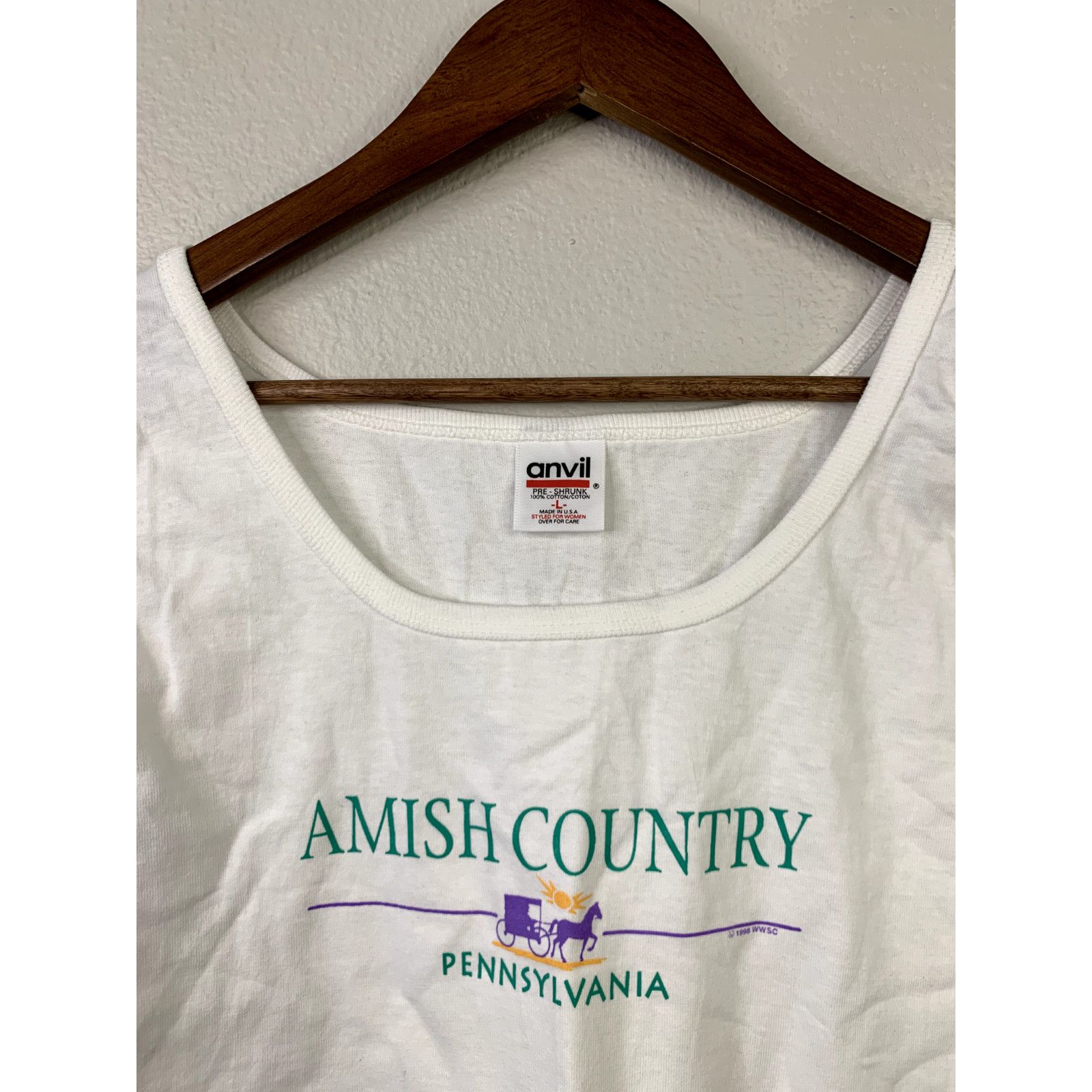 Anvil Vintage Amish Tank Shirt Country Anvil Tank Tee VTG 90s L Size L / US 10 / IT 46 - 5 Thumbnail