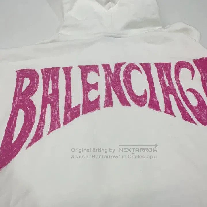Balenciaga Balenciaga White Logo Print Hoodie. Size US S / EU 44-46 / 1 - 4 Thumbnail