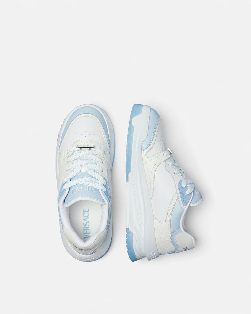Versace o1s22i1n1224 Odiessea Sneakers in White/Light Blue Size US 12 / EU 45 - 4 Thumbnail