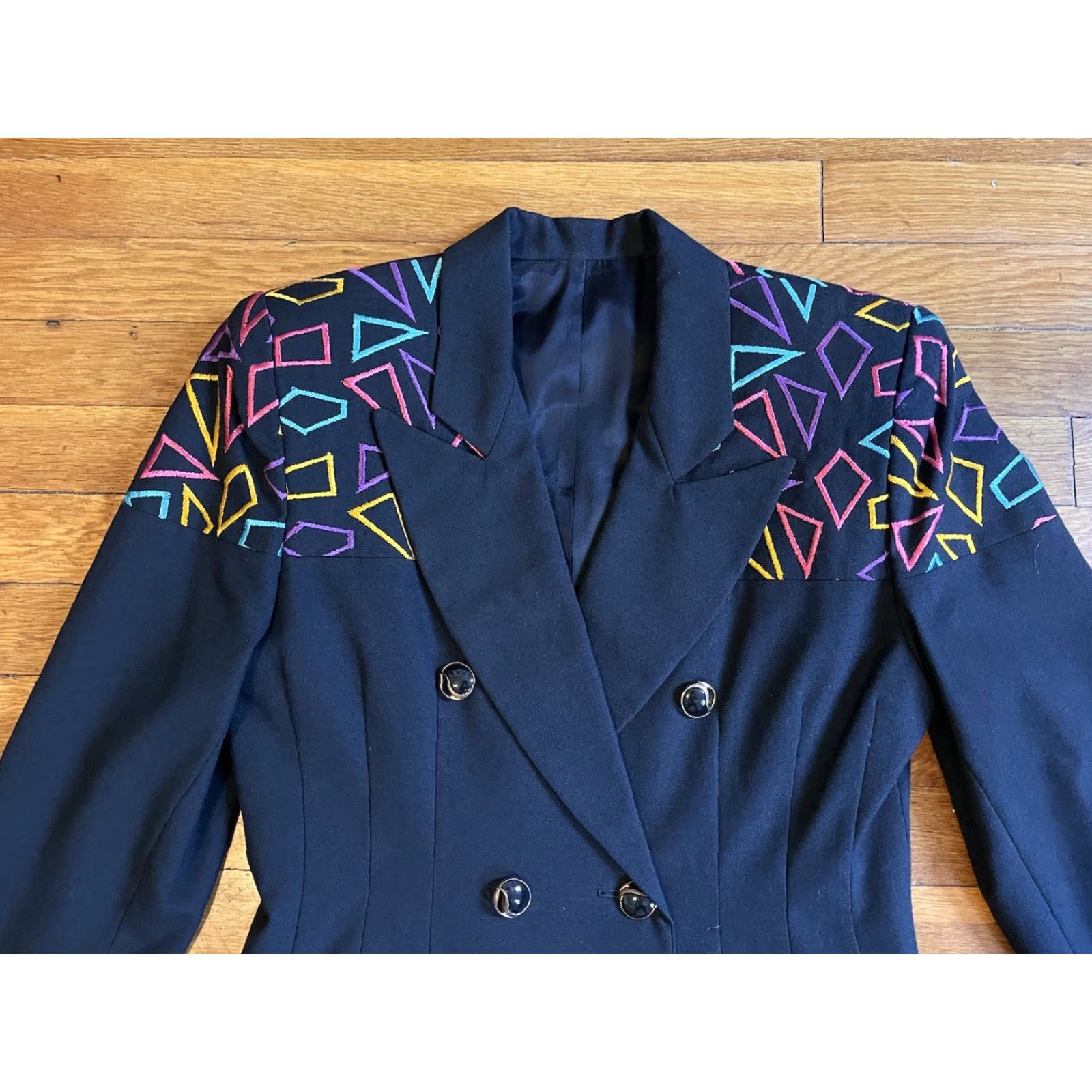 Vintage VINTAGE Rafael Skirt Suit Women’s 6 Black 90s Size 28" / US 6 / IT 42 - 5 Thumbnail