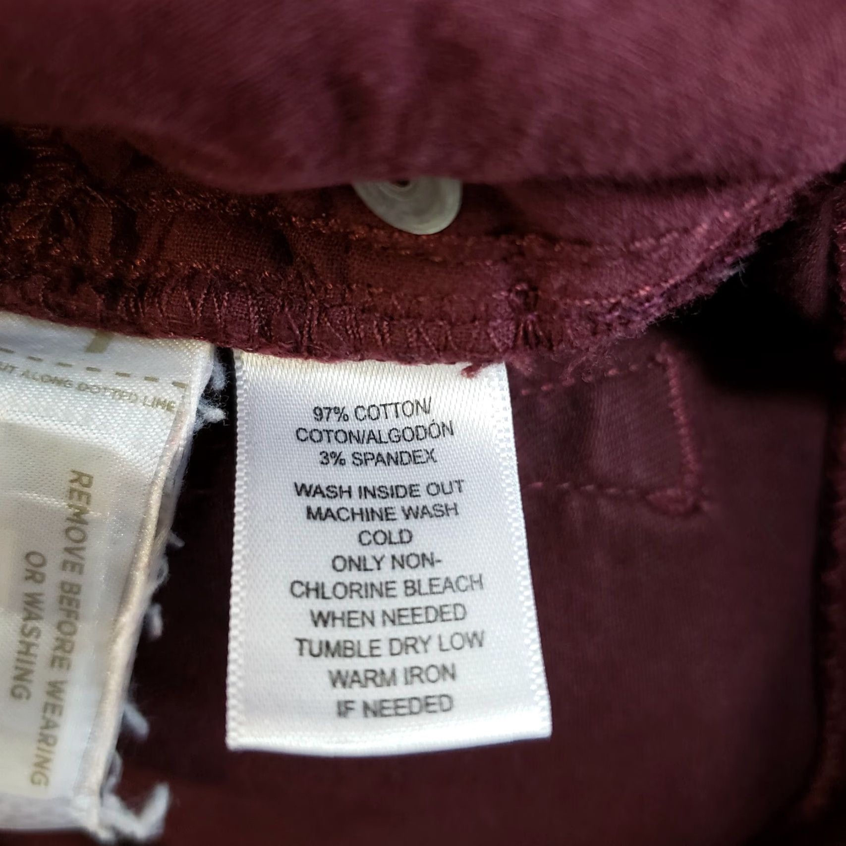 Ann Taylor Ann Taylor LOFT Womens Modern Skinny Pants Sz 0 Maroon Red Cotton Blend Low Rise Zip 30in Inseam Slim Fit Pants Womens Size 25" / US 0 / IT 36 - 7 Thumbnail