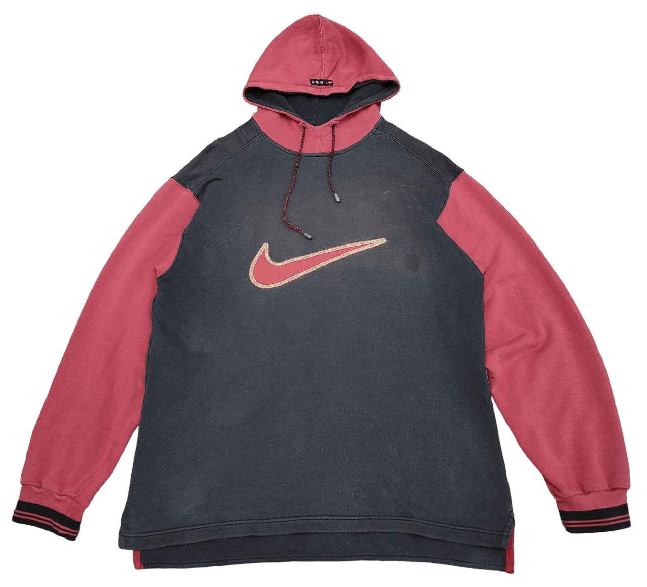 Nike Vintage 90s Vintage Nike Oversized Big Swoosh Faded Hoodie Grailed