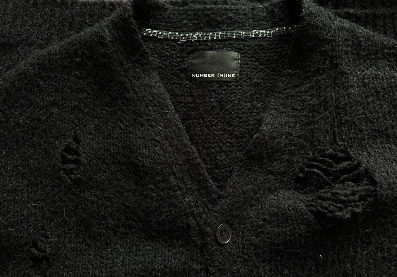 Japanese Brand 🔥🔥 Number (N)ine Distressed Alpaca Knit Cardigan Size US L / EU 52-54 / 3 - 3 Thumbnail