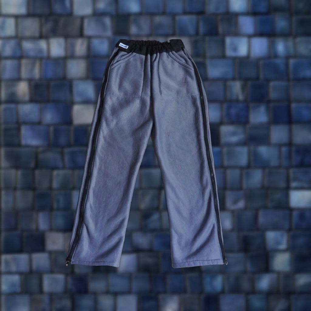 Vintage VTG Moonstone 70s Fleece Pants Gray Black Side Zip 29x29 Outdoor Mens Regular Size 29 Size US 29 - 1 Thumbnail