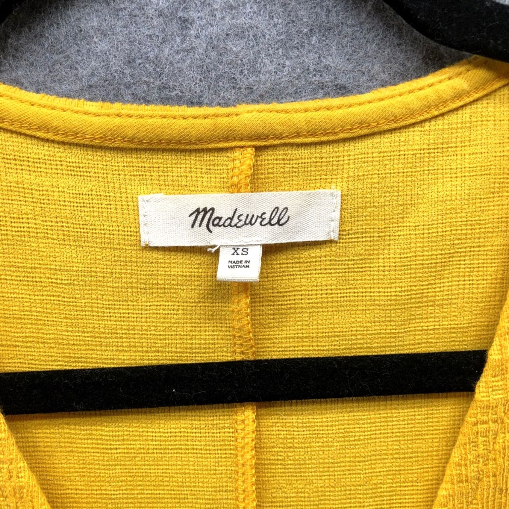 Madewell Madewell Crosshatch Side Tie Mini Dress XS Yellow Knit Sleeveless Gux Wrap A-Line Women’s Vintage? No (adjusted) Size XS / US 0-2 / IT 36-38 - 5 Thumbnail