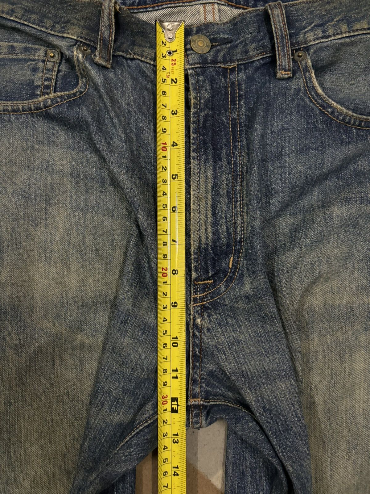 GU × Undercover Vintage Japanese Brand GU Dark Mud Wash Loose Ripped Jeans Size US 33 - 18 Thumbnail