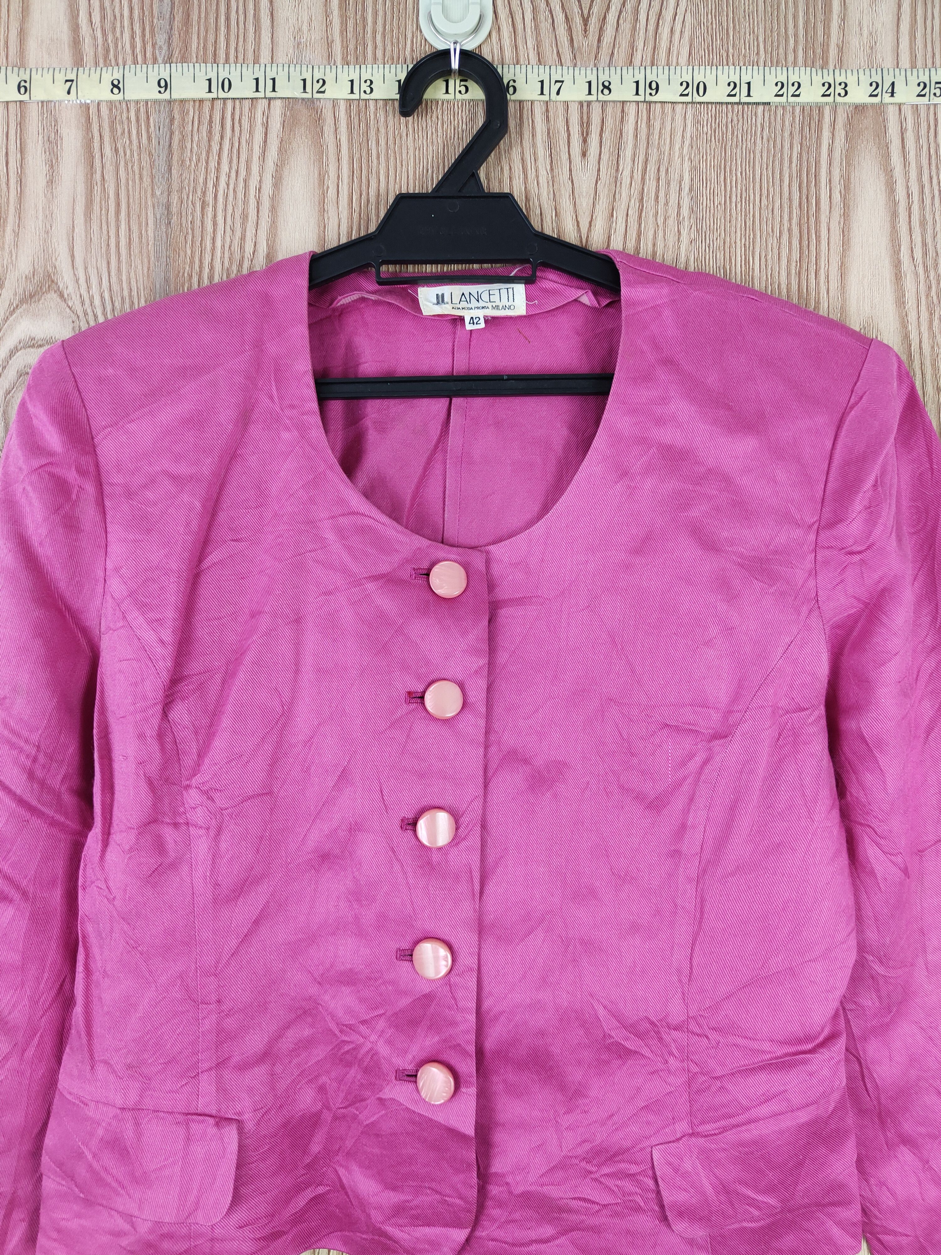 Japanese Brand × Vintage Luxury Lancetti Pink Cropped Button Up Shirts Size S / US 4 / IT 40 - 2 Thumbnail
