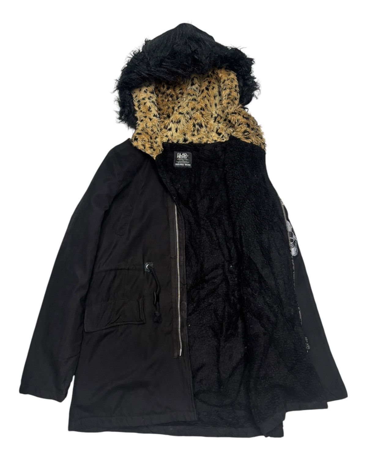 If Six Was Nine 2000s Glad News Punk Gothic Skull Leopard Fur Hood Lgb Style Size US M / EU 48-50 / 2 - 5 Thumbnail