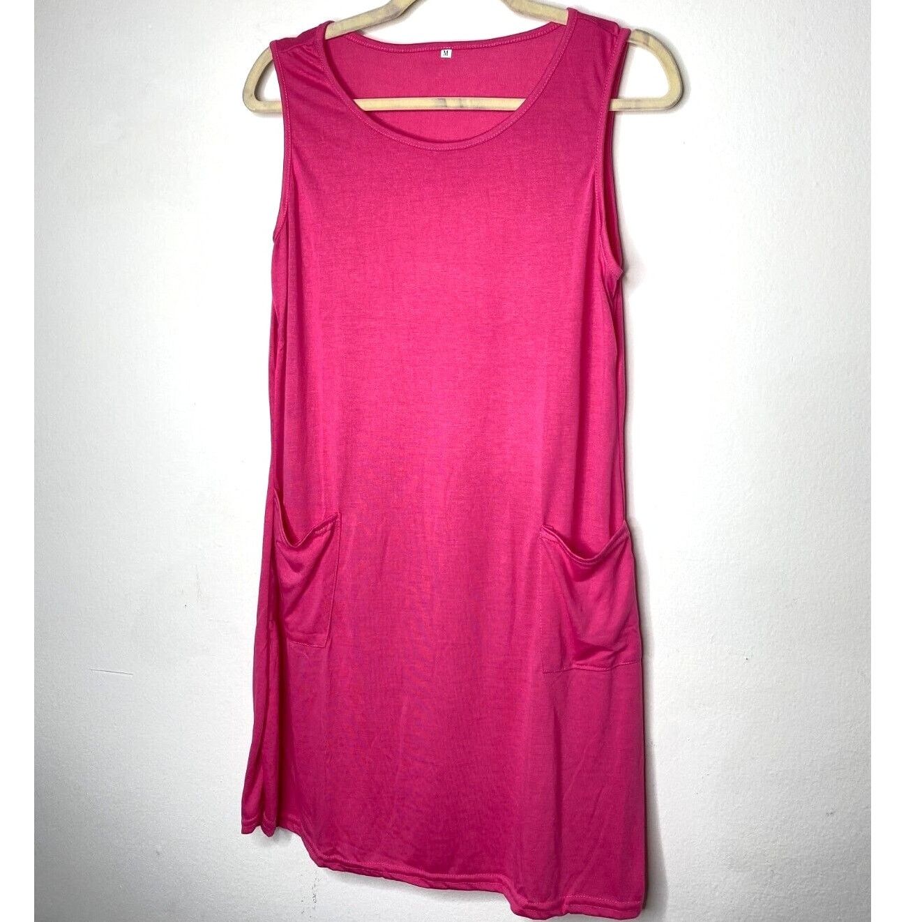 Other Sleeveless Hot Pink Knit Tank Mini Dress Scoop Neck M Size M / US 6-8 / IT 42-44 - 3 Thumbnail