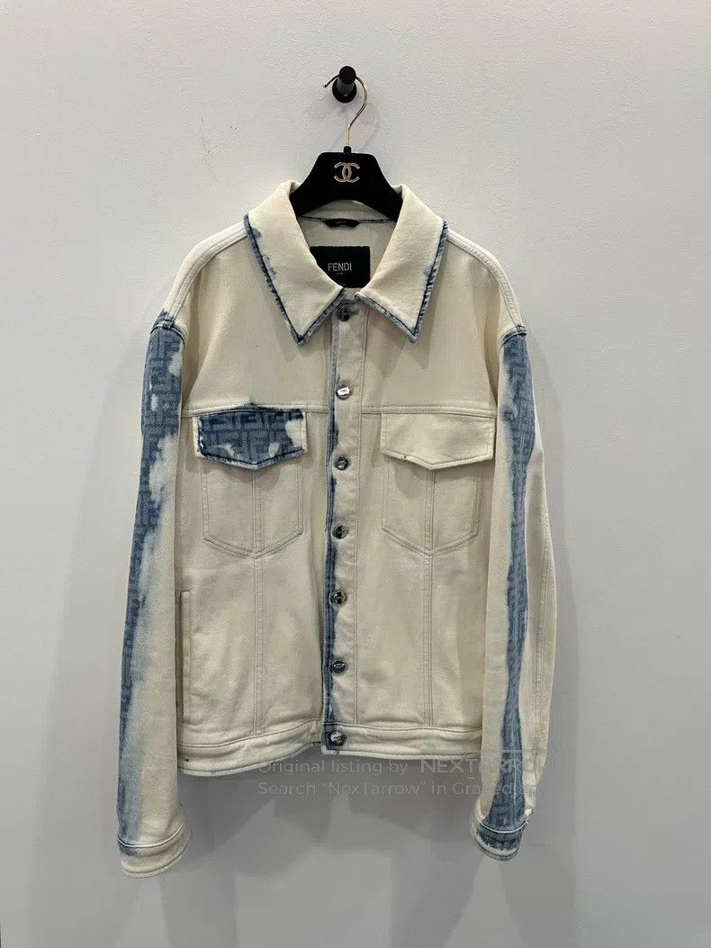 Fendi Fendi Smudged Old Flower Double F Denim Men's Jacket Size US M / EU 48-50 / 2 - 1 Thumbnail