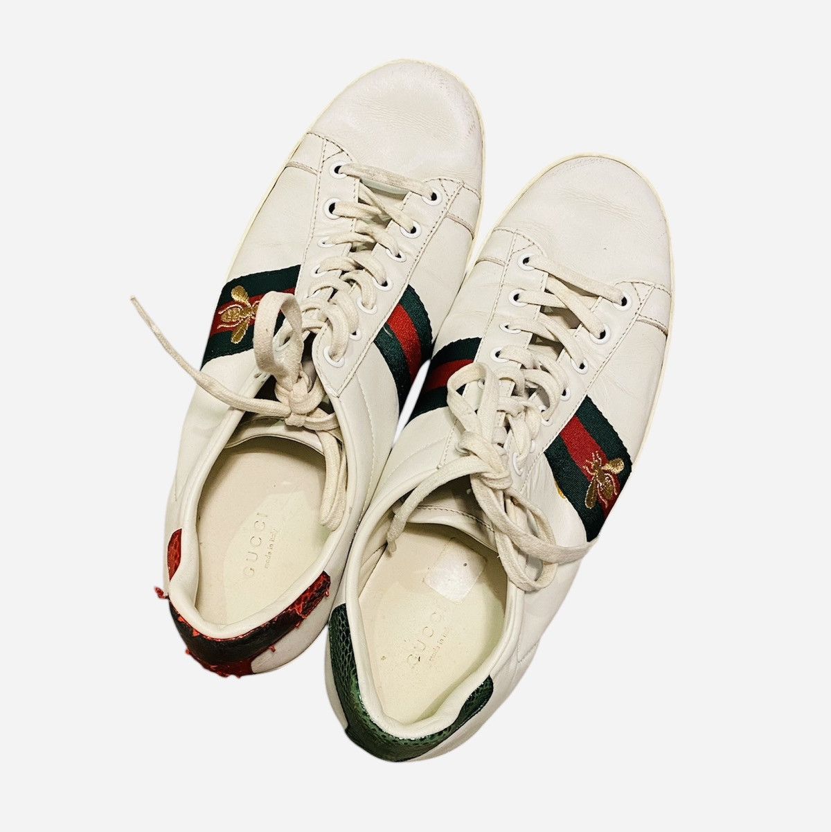 Gucci Gucci Ace Sneakers White Leather With Bee Size US 11 / IT 41 - 5 Thumbnail