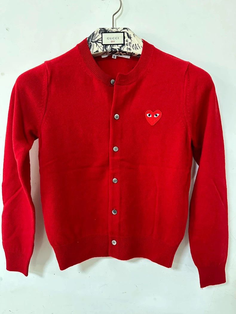 Comme des Garcons Comme Des Garcons Classic Red Heart Wool Cardigan 2505-Next Size S / US 4 / IT 40 - 1 Thumbnail