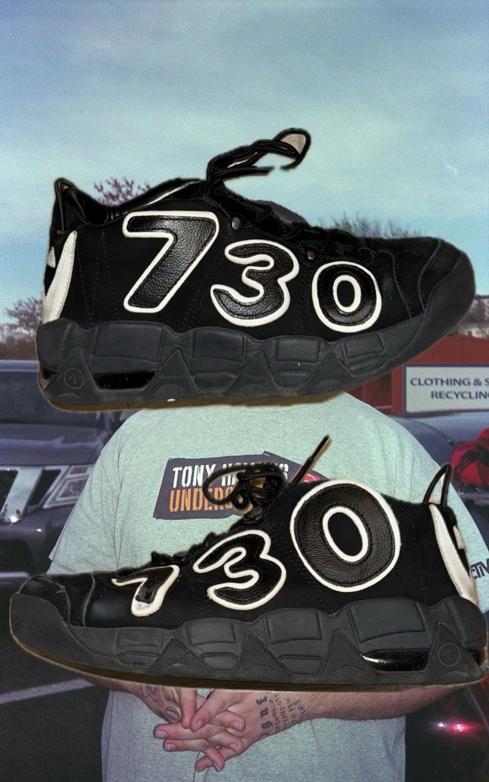 image of Asspizza 730 Footwear OG Baller Pro Shoes in Black, Men's (Size 9)