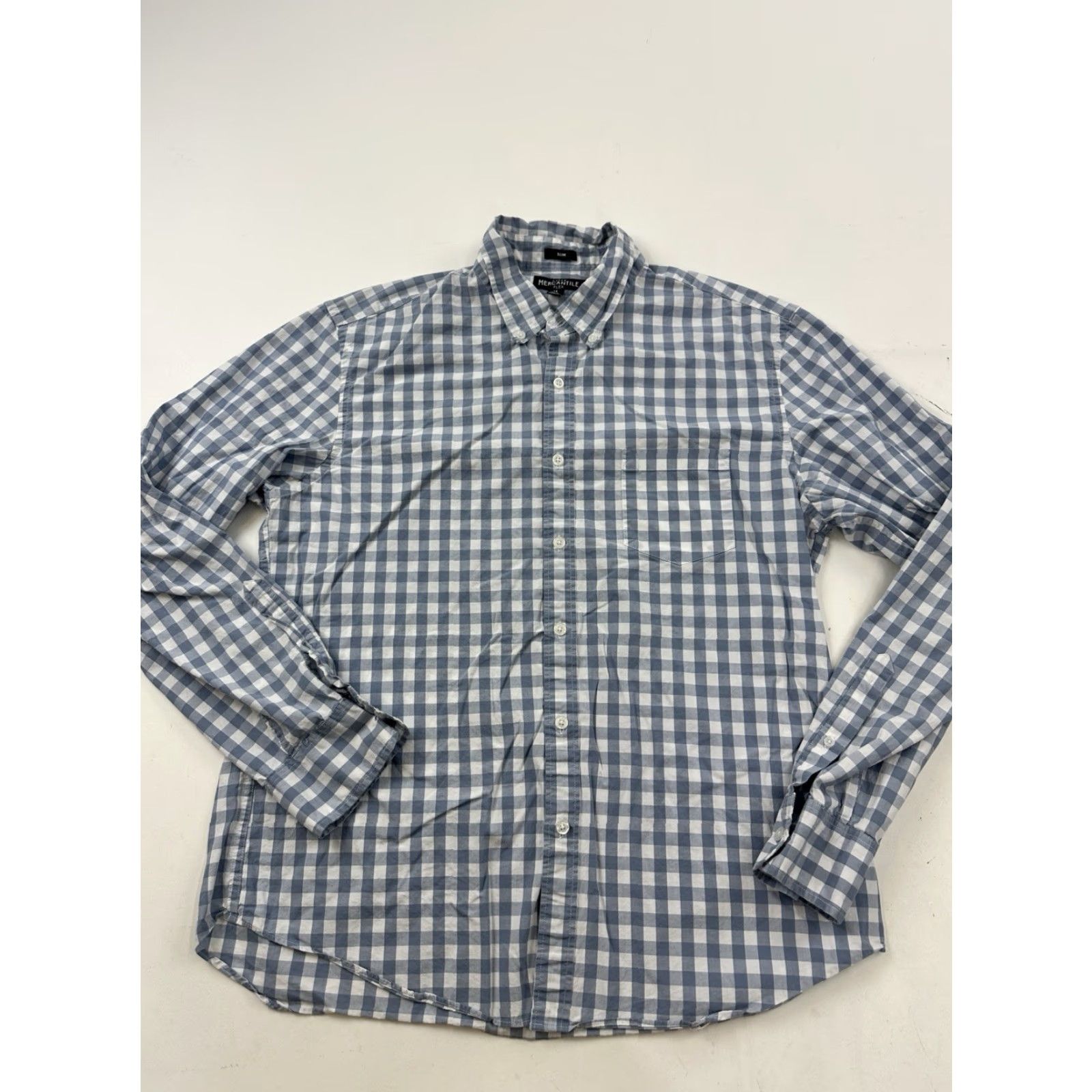 J.Crew J.Crew Shirt Mens XL Blue Gingham Plaid Button Long Sleeve Slim Flex Size US XL / EU 56 / 4 - 2 Thumbnail