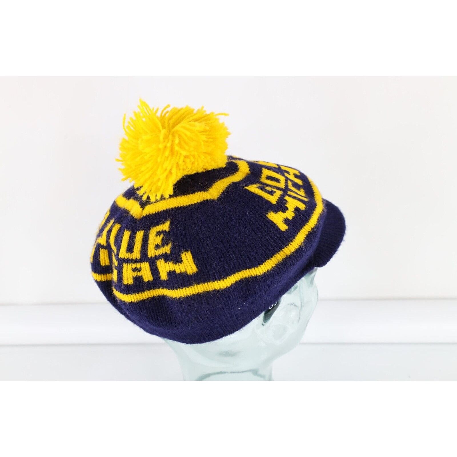 Vintage Vintage 80s 90s University of Michigan Knit Brimmed Beanie Size ONE SIZE - 5 Thumbnail