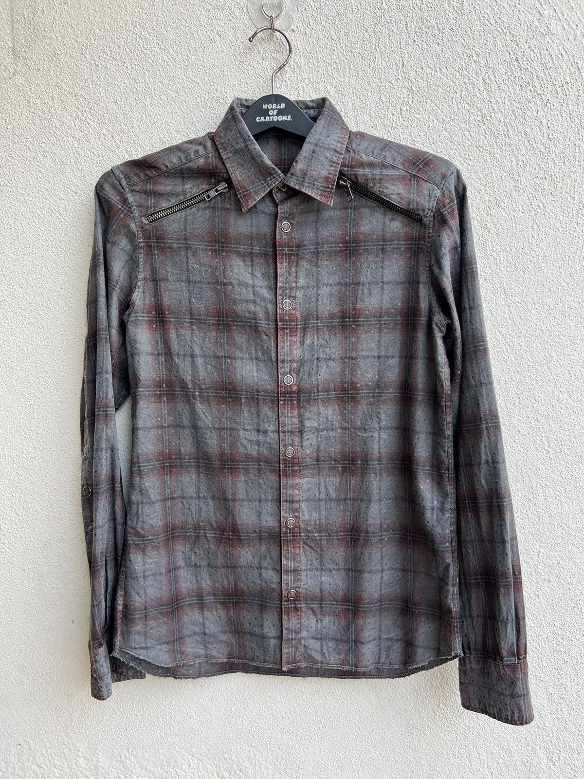 20471120 Vintage Paranoid Japan Blink Dot Bondage Flannel Shirt Size US S / EU 44-46 / 1 - 8 Thumbnail