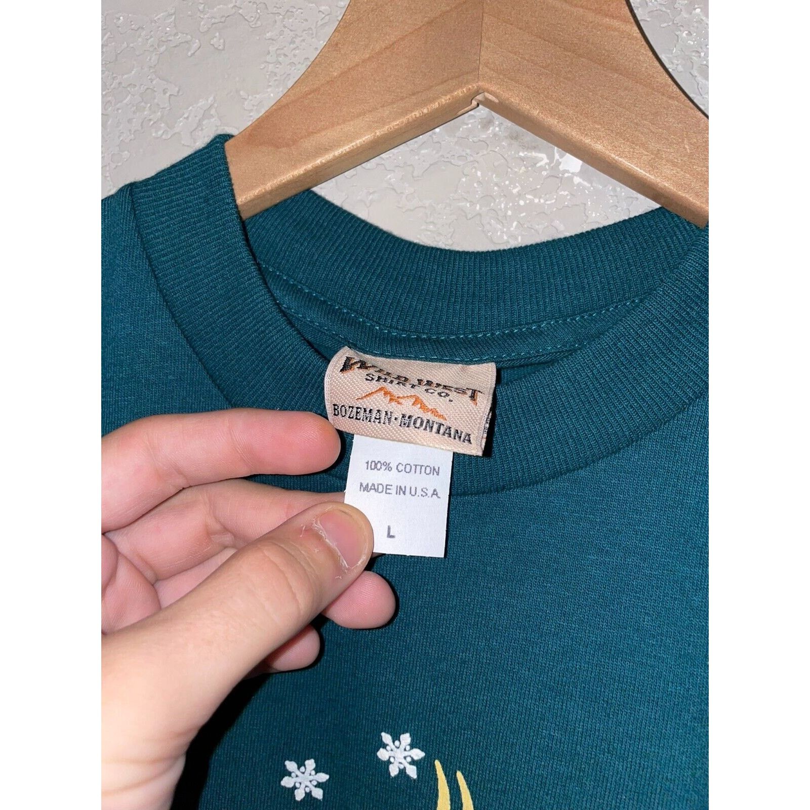 Vintage 90s Youth Shirt Purgatory Bear Ski Green Shirt Children Size L / US 10 / IT 46 - 6 Thumbnail