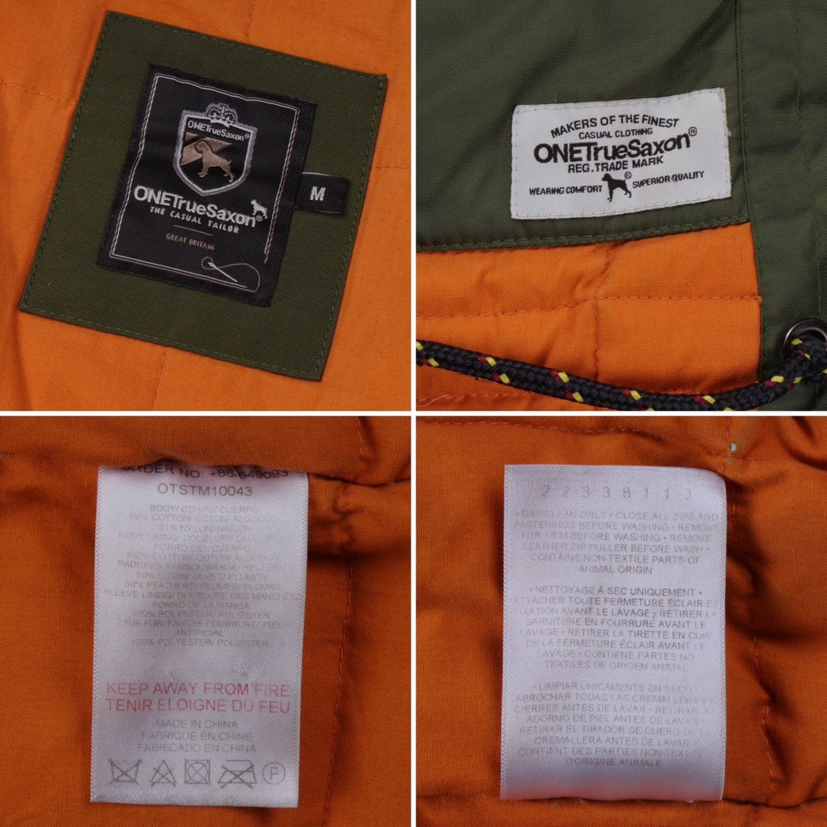 Vintage ONE TRUE SAXON Down Feather Green Khaki Parka Jacket Size US M / EU 48-50 / 2 - 22 Thumbnail