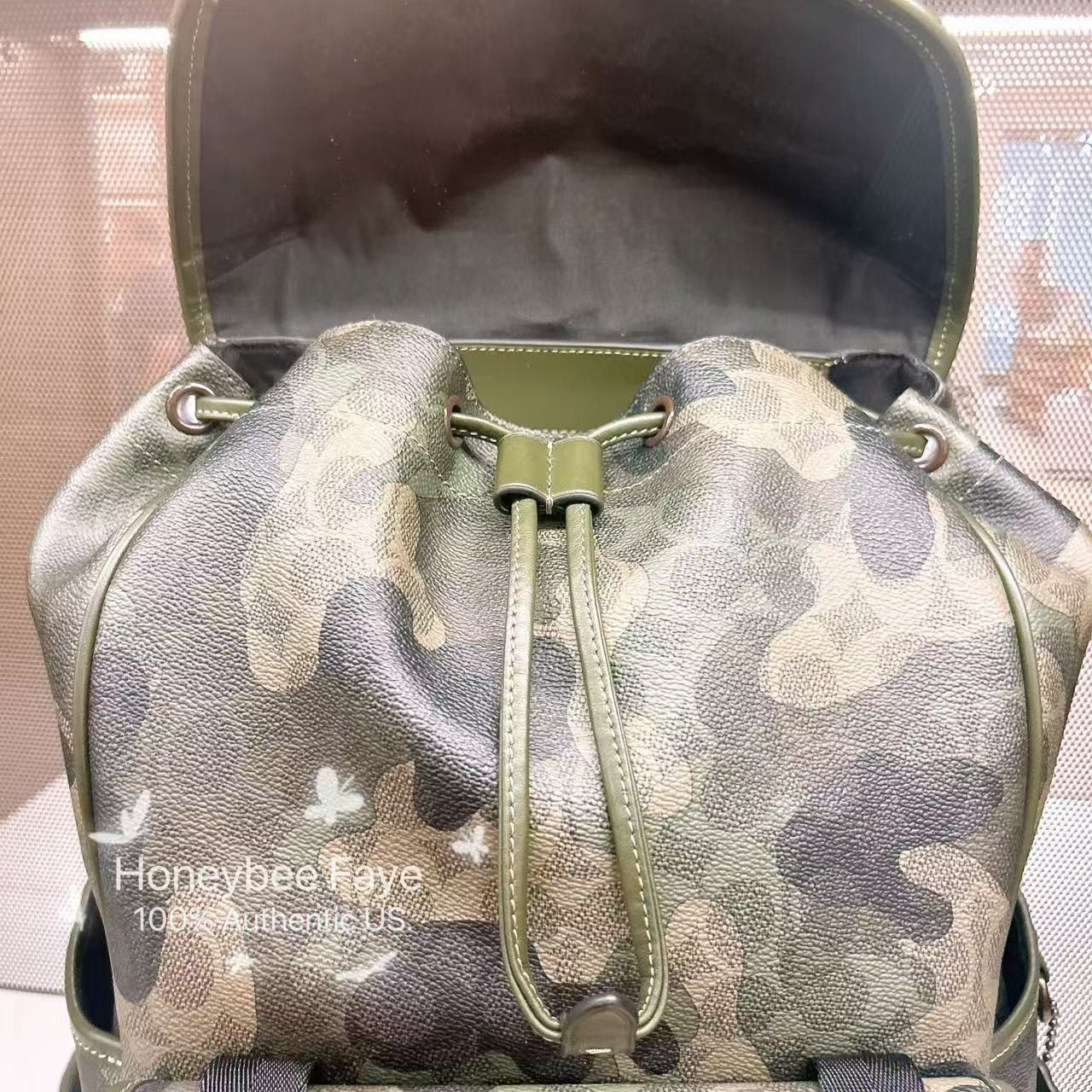 Coach Signature Camo League Flap Backpack In Signature Camo CAF98 Size ONE SIZE - 9 Thumbnail