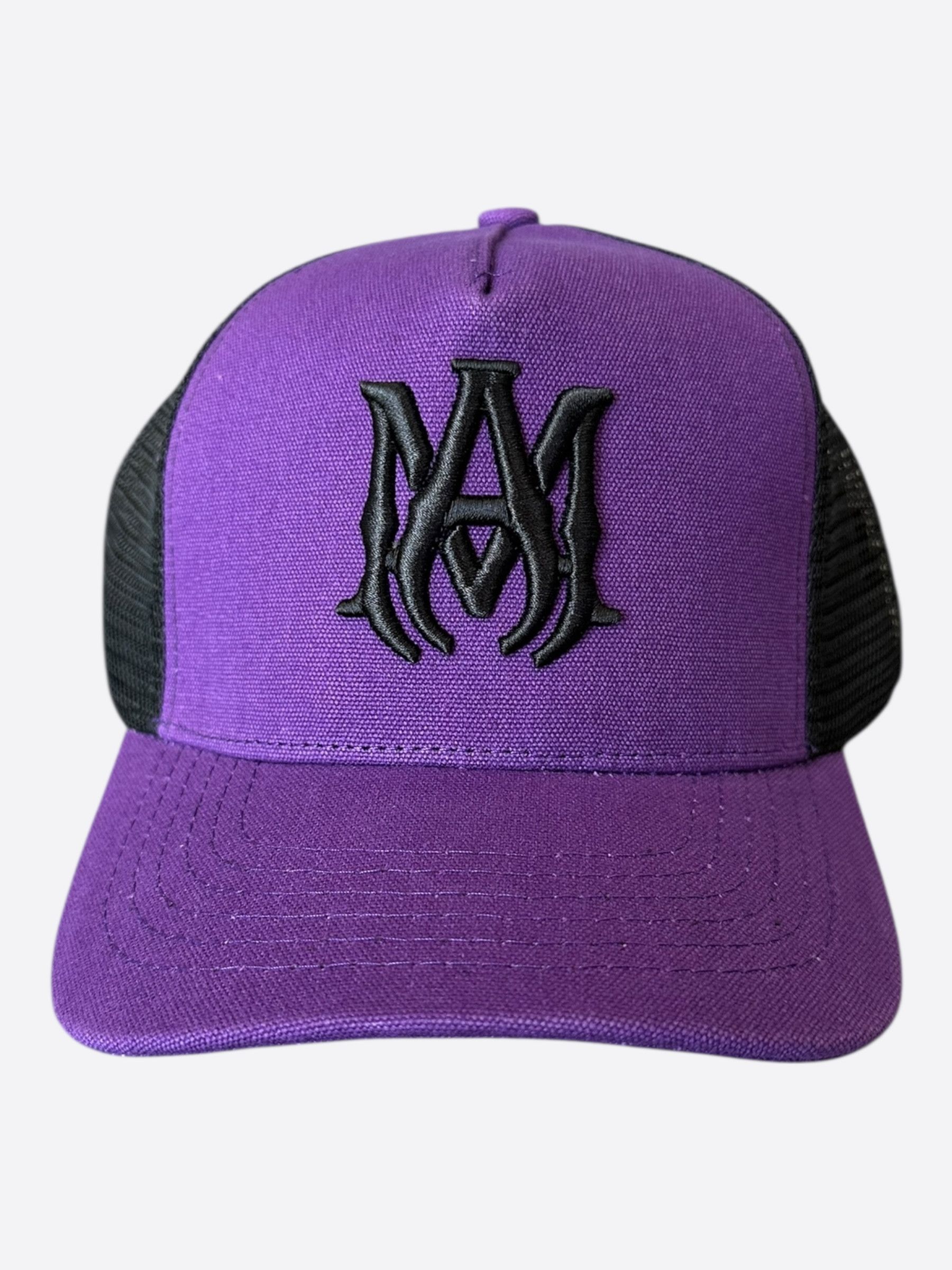 Amiri Amiri Purple & Black MA Logo Trucker Hat Size ONE SIZE - 1 Thumbnail