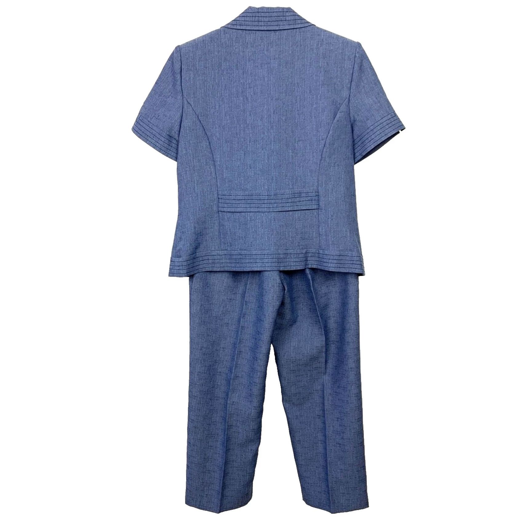 Vintage VINTAGE Sag Harbor Blue Short Sleeve Blazer Pants Suit Womens 8 Size 30" / US 8 / IT 44 - 4 Thumbnail