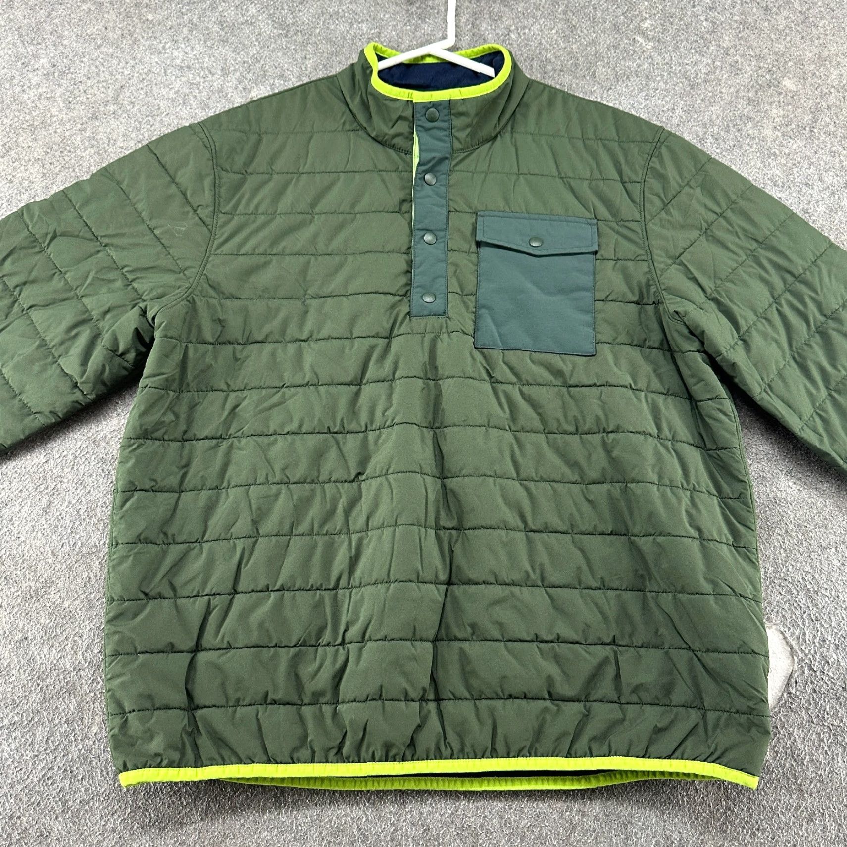 Lands' End Lands' End Jacket Mens L Green Puffer Quilted 1/4 Snap Polyester Hoodie Windbreaker Regular Outdoor 90s Mens Size US L / EU 52-54 / 3 - 3 Thumbnail