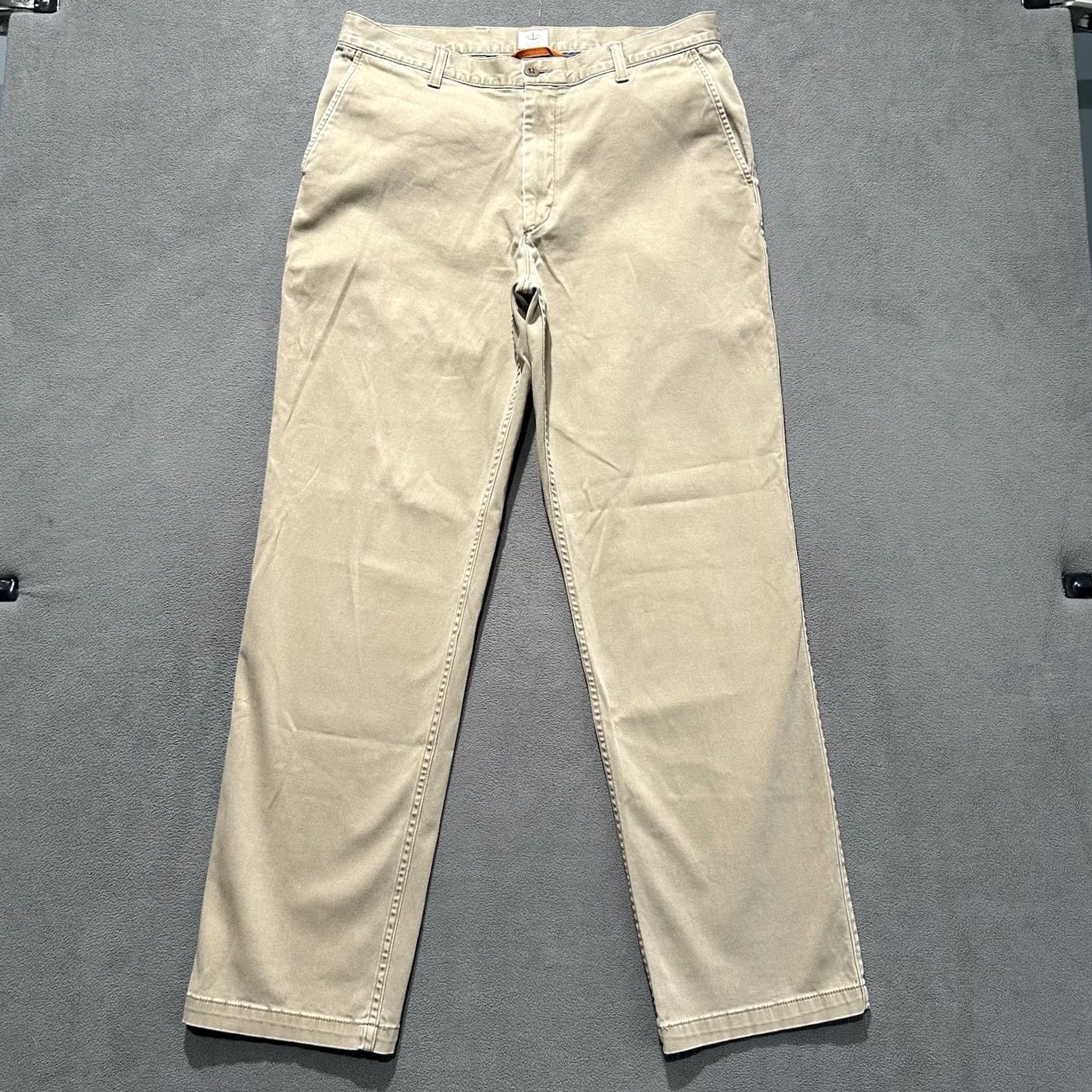 Dockers DOCKERS BeigE Khaki Flat Front Pants Mens 34x34 Straight Fit Classic Khakis Logo Preppy EUC Size US 34 / EU 50 - 2 Thumbnail