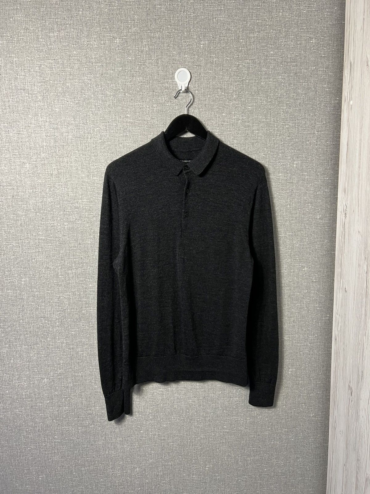 Allsaints Rare Allsaints Lang Merino Wool Polo Long Sleeve Size US M / EU 48-50 / 2 - 1 Thumbnail