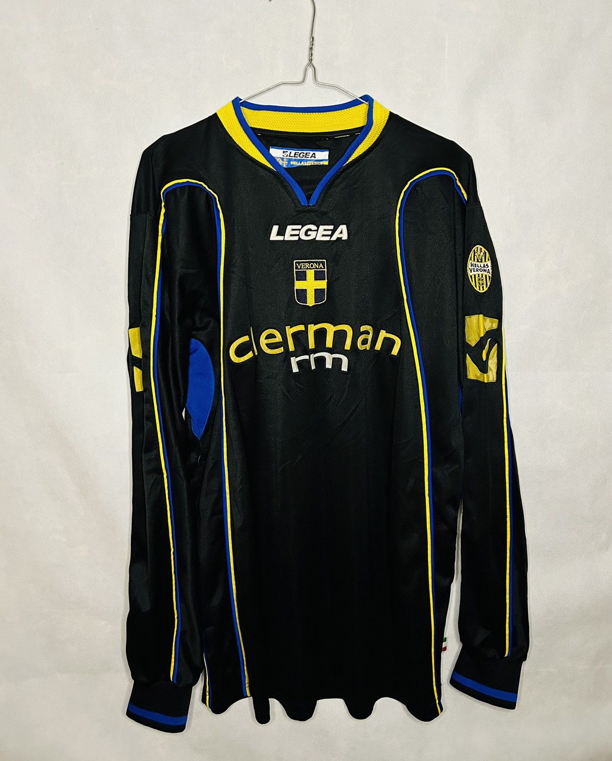 image of Soccer Jersey x Vintage Hellas Verona 2003/04 Third Jersey Matchworn in Black, Men's (Size Large)