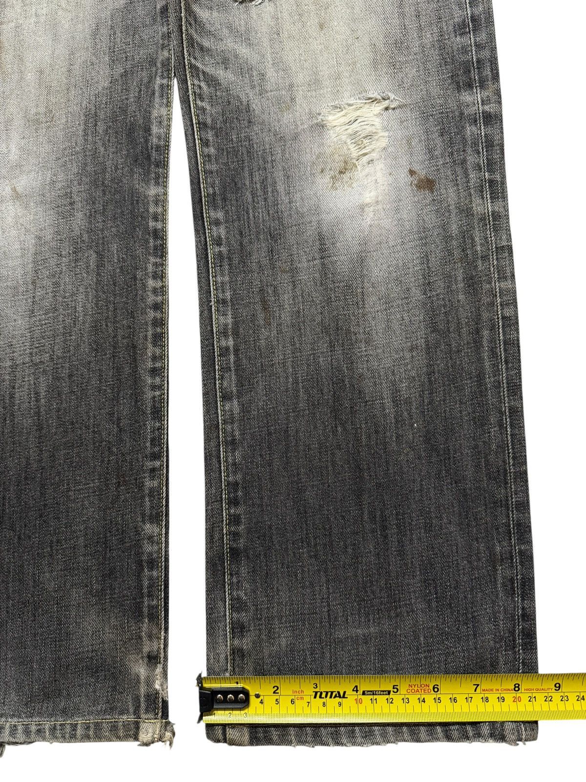Uniqlo Vintage Y2K Japanese Uniqlo Faded Wash Distressed Wide Leg Size US 33 - 13 Thumbnail
