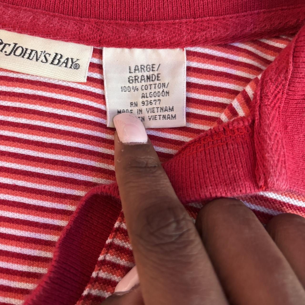St. Johns Bay Red & White Short Sleeved Striped Polo Size US L / EU 52-54 / 3 - 2 Thumbnail
