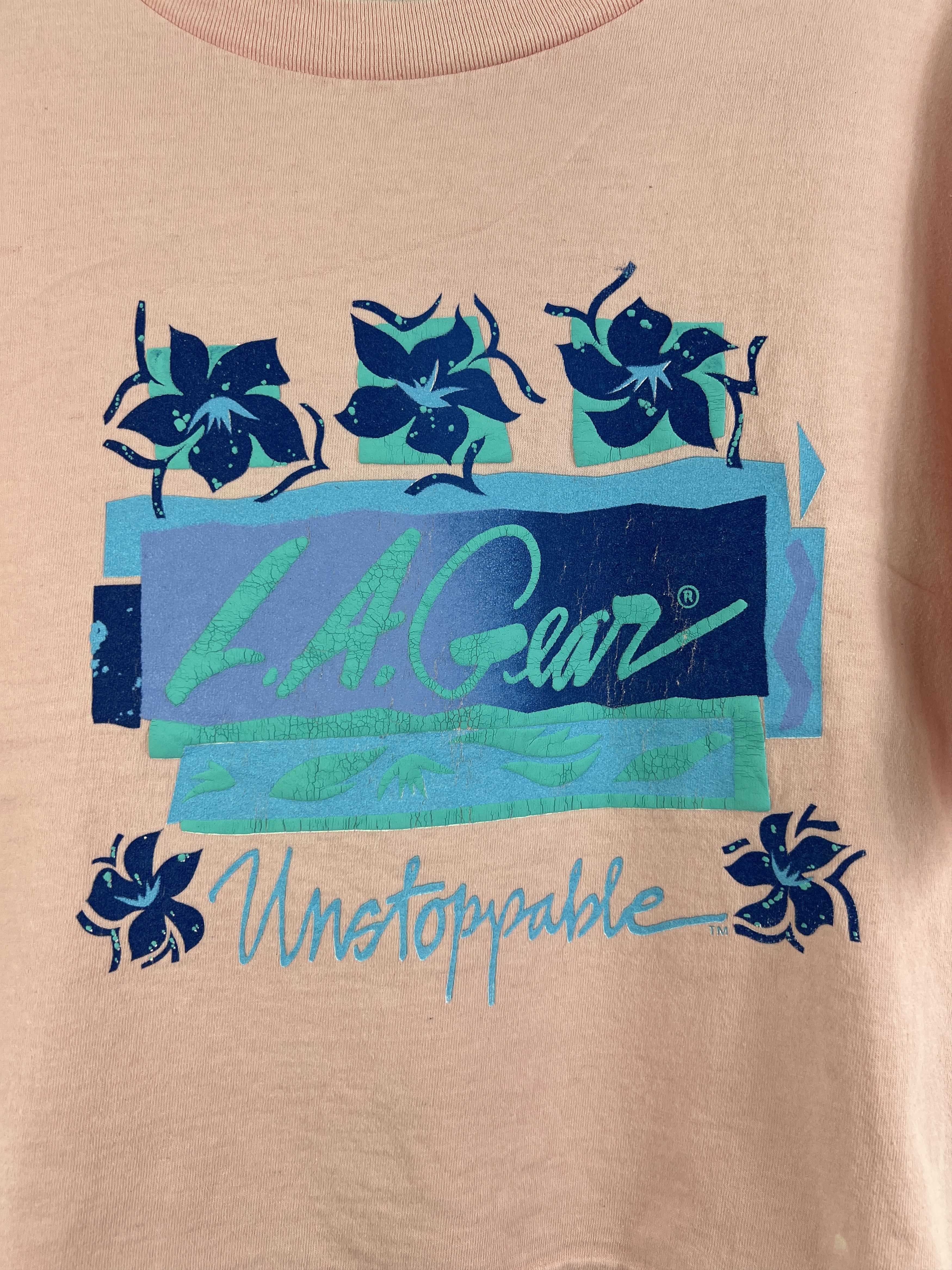La Gear × Vintage No.4658 Vintage 90s Graphic Cropped Tee L.A. Gear (OSFA) Size US XL / EU 56 / 4 - 2 Thumbnail