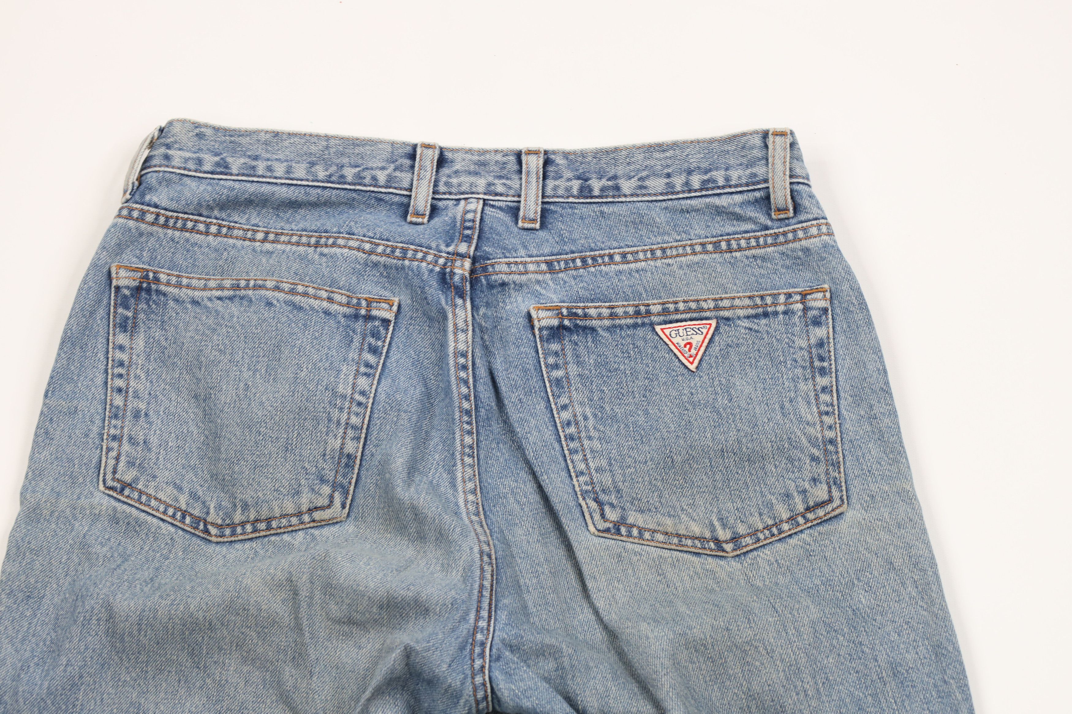 Guess × Vintage Vintage 90s Guess Jeans Narrow Leg Denim Jeans Blue Cotton Size US 31 - 9 Thumbnail