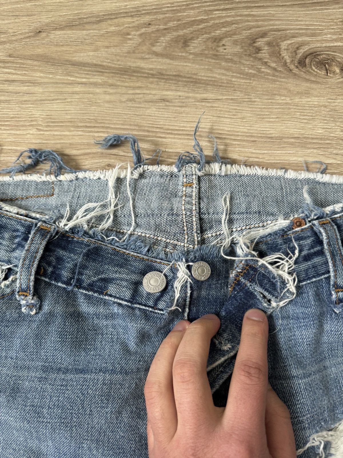 Levi's Vintage Y2K Levi’s Custom Patchwork Distressed Denim Jeans Size US 34 / EU 50 - 4 Thumbnail