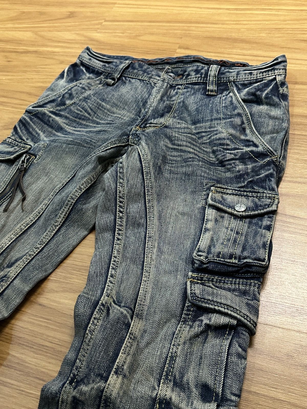 Nicole Club Nicole Club For Men Flare Multi Pocket Bondage Denim Jeans Size US 32 / EU 48 - 7 Thumbnail