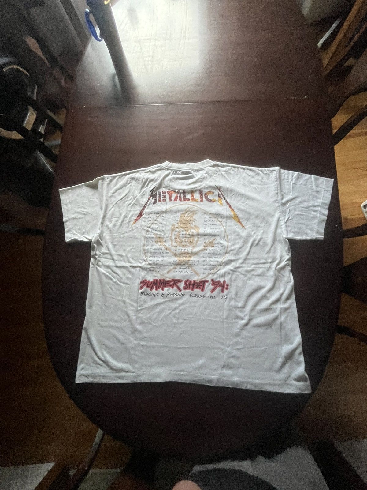 Band Tees × Metallica × TEE JAYS 1994 Metallica Live Shit: Binge & Purge White Tee Size US XL / EU 56 / 4 - 4 Thumbnail