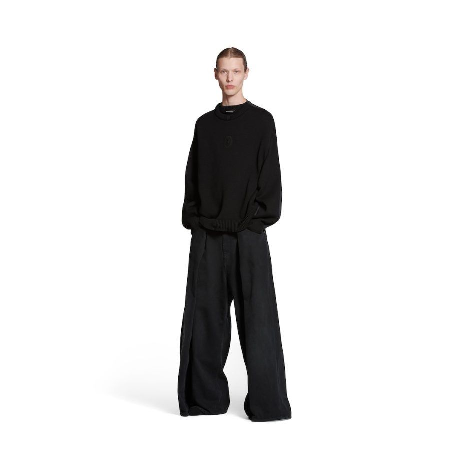 Balenciaga o1la1rc1a0226 Political Campaign Hybrid Sweater In Black Size US M / EU 48-50 / 2 - 6 Thumbnail