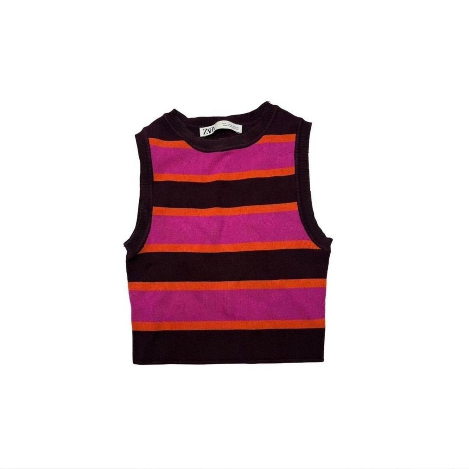 Zara Zara Stripped Summer Crop Top Womens Size small Size S / US 4 / IT 40 - 3 Thumbnail