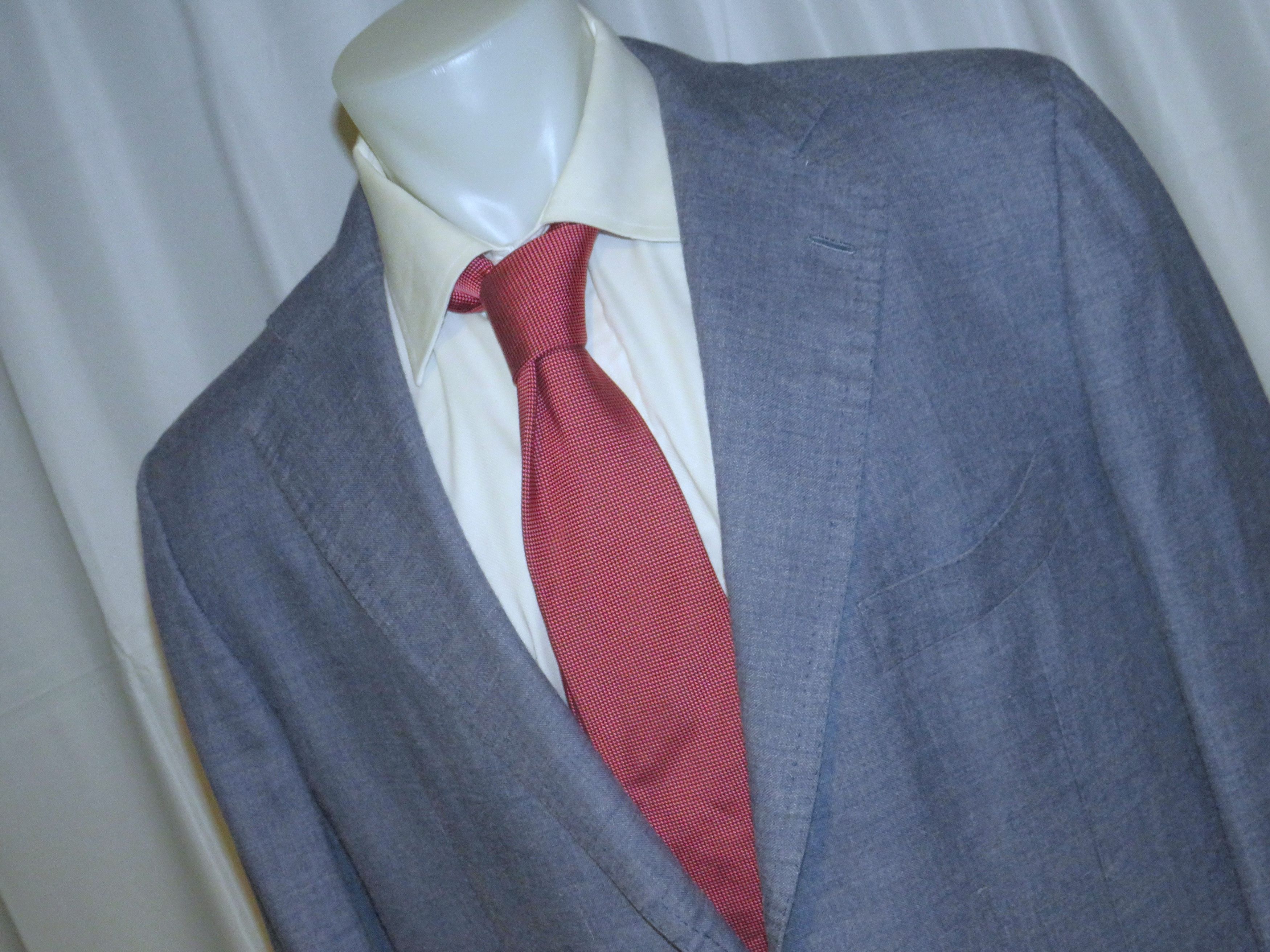 Cesare Attolini Pale Blue Chambray Cashmere Linen Three Button Blazer 48R Size 48R - 4 Thumbnail