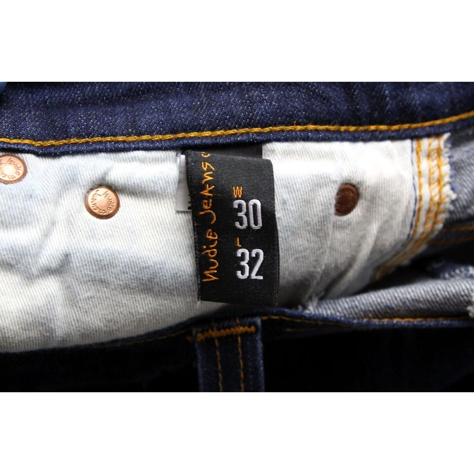 Vintage NUDIE Slim Jim Organic Dry Ecru Embo Jeans W30/L32 Fade Effect Zip Dark Mens Size US 30 / EU 46 - 6 Thumbnail