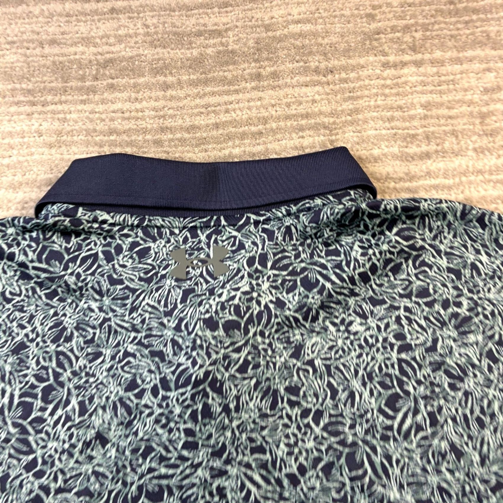 Under Armour Under Armour Polo Shirt Mens Large Blue Golf All Over Print Printed Performance Shirt Size US L / EU 52-54 / 3 - 6 Thumbnail