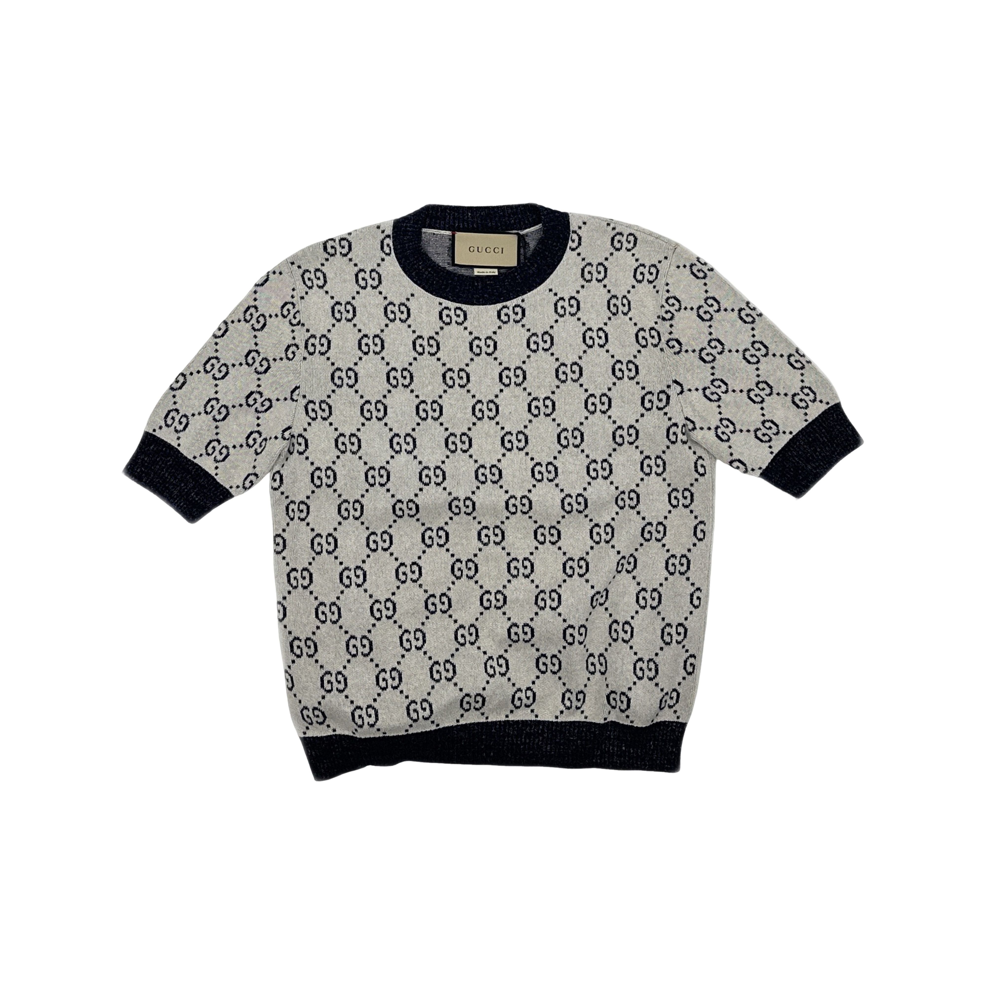 Gucci Gucci Logo Jacquard Lamé Knit Top Size S Size S / US 4 / IT 40 - 1 Thumbnail